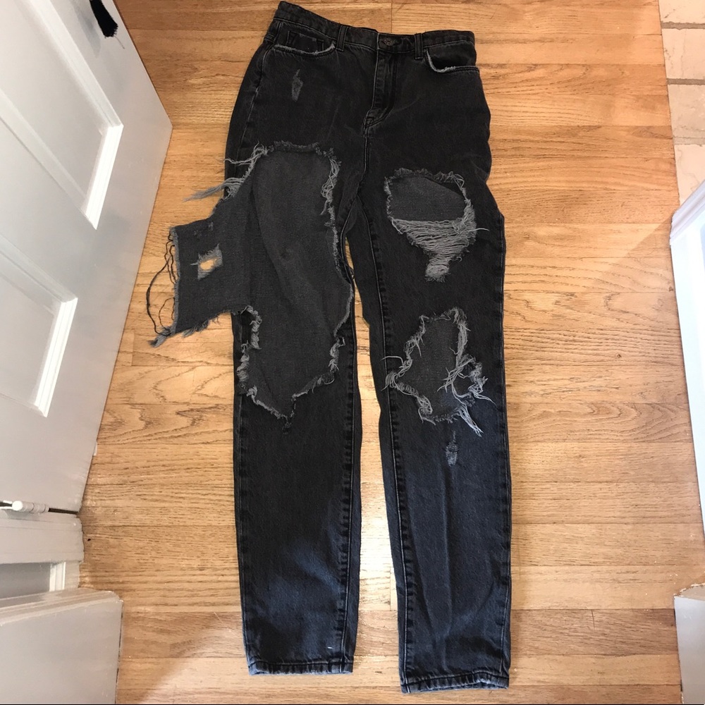 BDG Denim Black Ripped Mom High Rise Jeans 26W